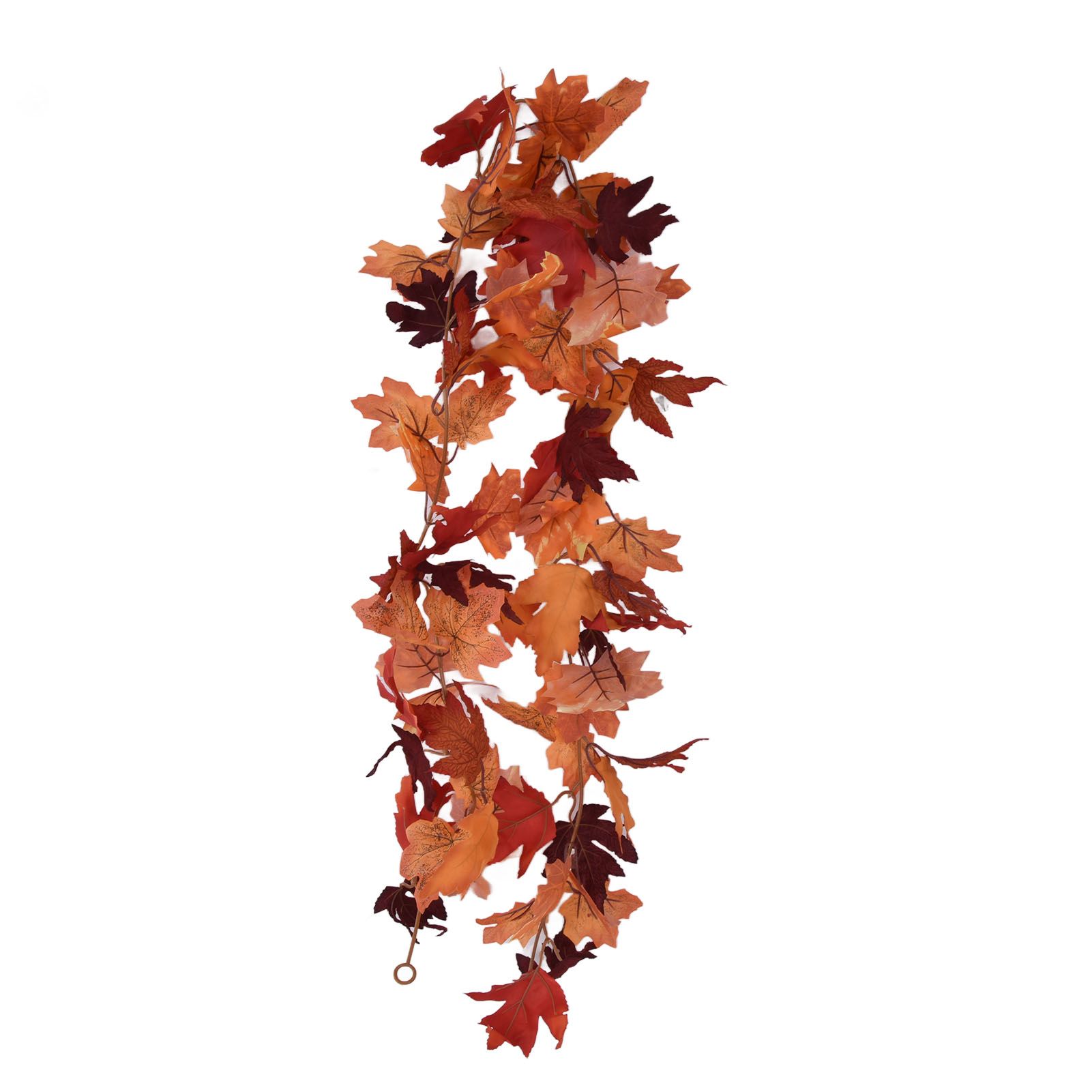 Decorative Artificial Maple Garland Fall Leaf Garland Decoration Thanksgiving Halloween Fake Maple VineDouble Maple Leaf Rattan Type C — image 2