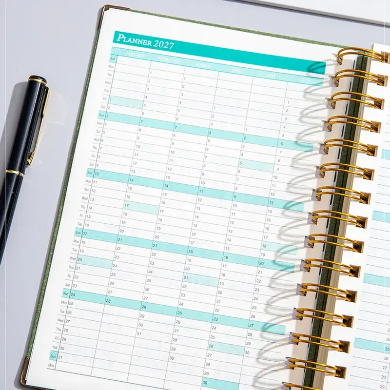 2027 A5 Hardcover Daily Planner | Daily Planning + Self-Discipline Tracking + Time Management – Essential for Boosting Productivity(Wine red rose style) — image 6