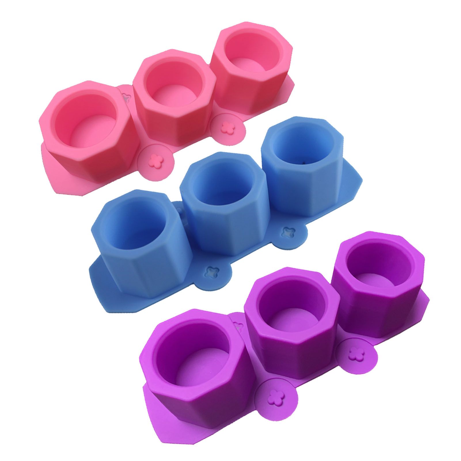 3 Pcs Silicone Planter Mold For Making Concrete Flower Pots DIY Succulent Plants Blue Pink Purple โ image 2
