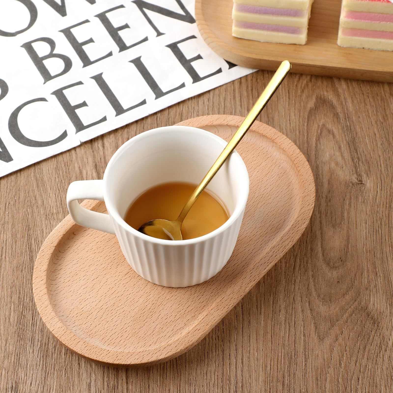 7.8”×4.6” Small Oval Wood Plate Wooden Serving Trays Natural Wood Serving Platters Bathroom Counter Tray Oval Charcuterie — image 2