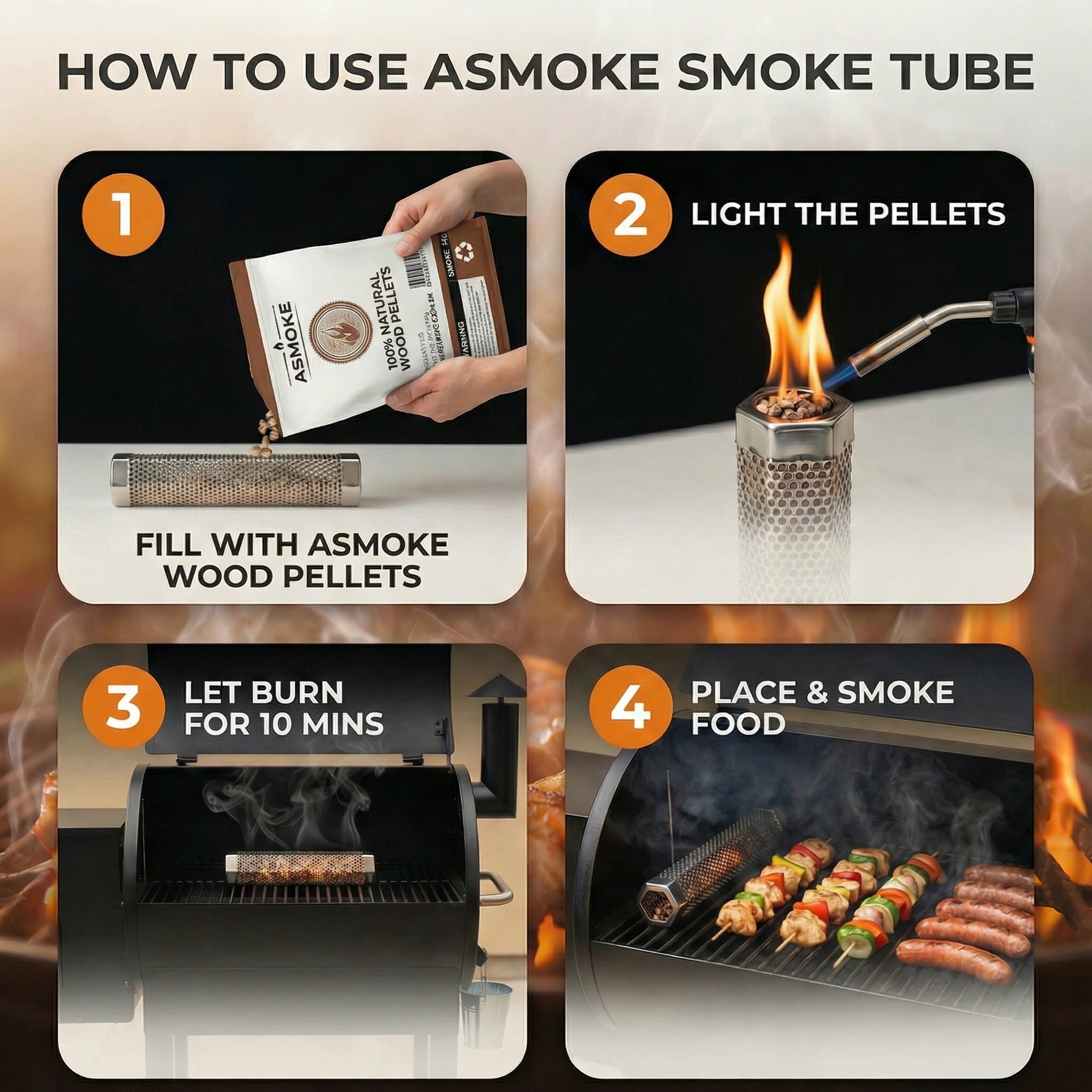 ASMOKE 20lbs (9kg) Wood Pellet Sampler Bundle - 2-Flavour Variety Pack (2x Cherry, 2x Apple) - Best for Pork, Ribs & Poultry — image 4