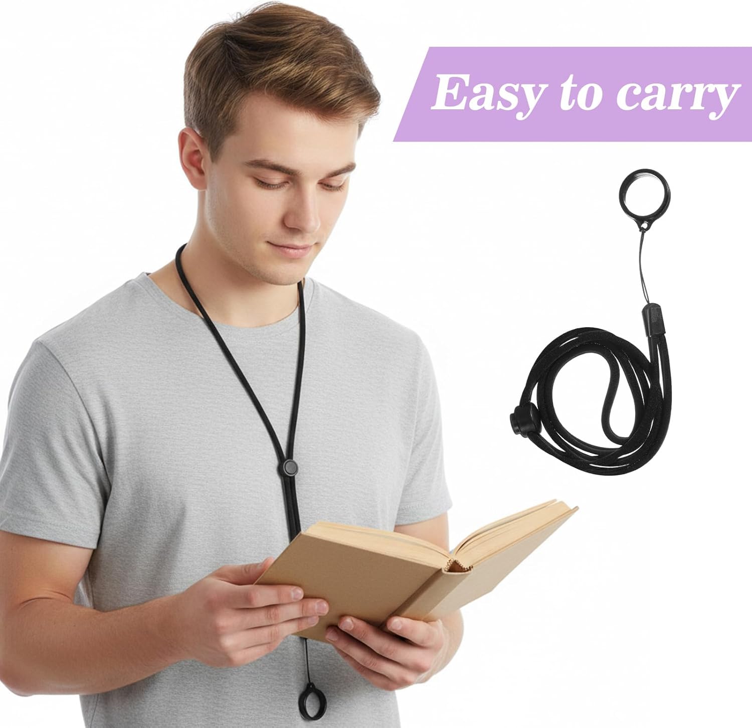 34Pcs Anti-Lost Lanyard Set Include 9 Style Black Silicone Rubber Rings-3Pcs Adjustable Lanyards,4 Style Colorful Rubber Rings,Soft Pen Protective Holder for — image 3
