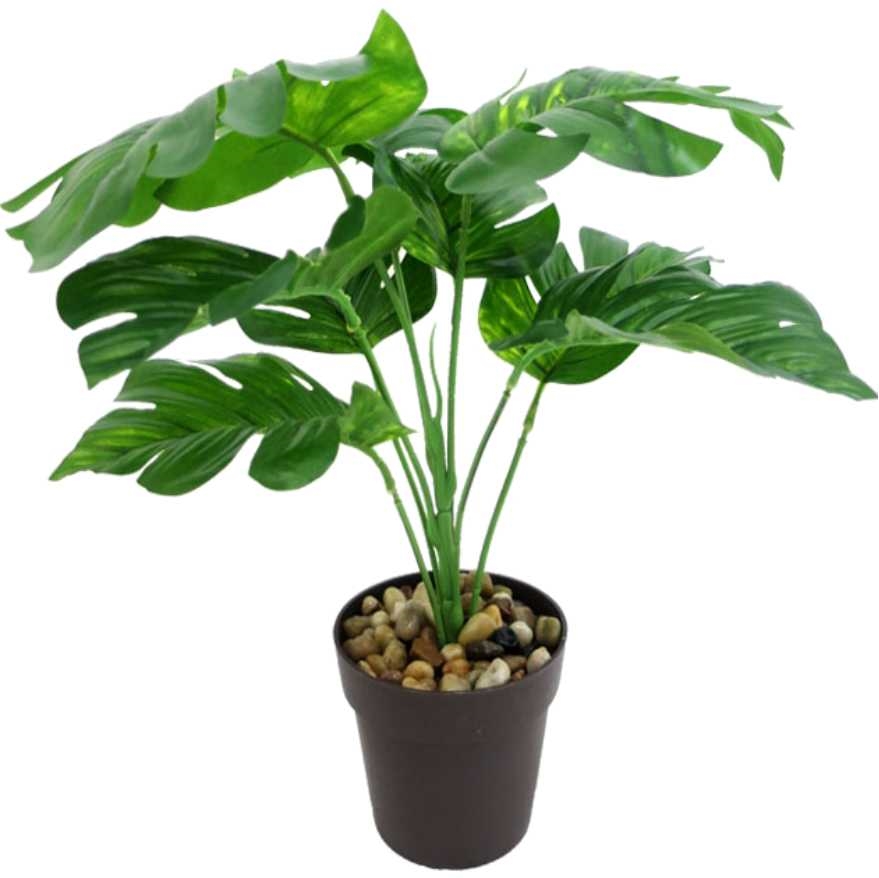 Set 2 Artificial Monsteria in Pot Assort 30cm