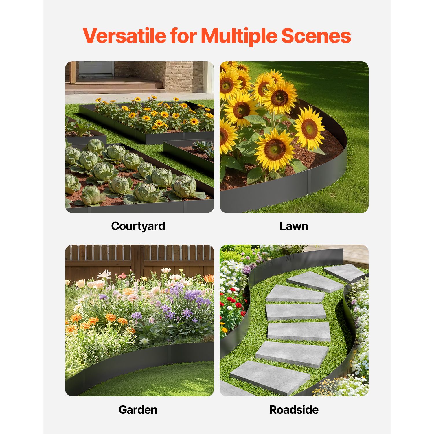 Steel Landscape Edging, 3 Packs 1016 × 203 mm Rust-Resistant Metal Landscape Edging, Bendable Garden Edging Border, Heavy Duty Lawn Edging, Easy-to-Install — image 6