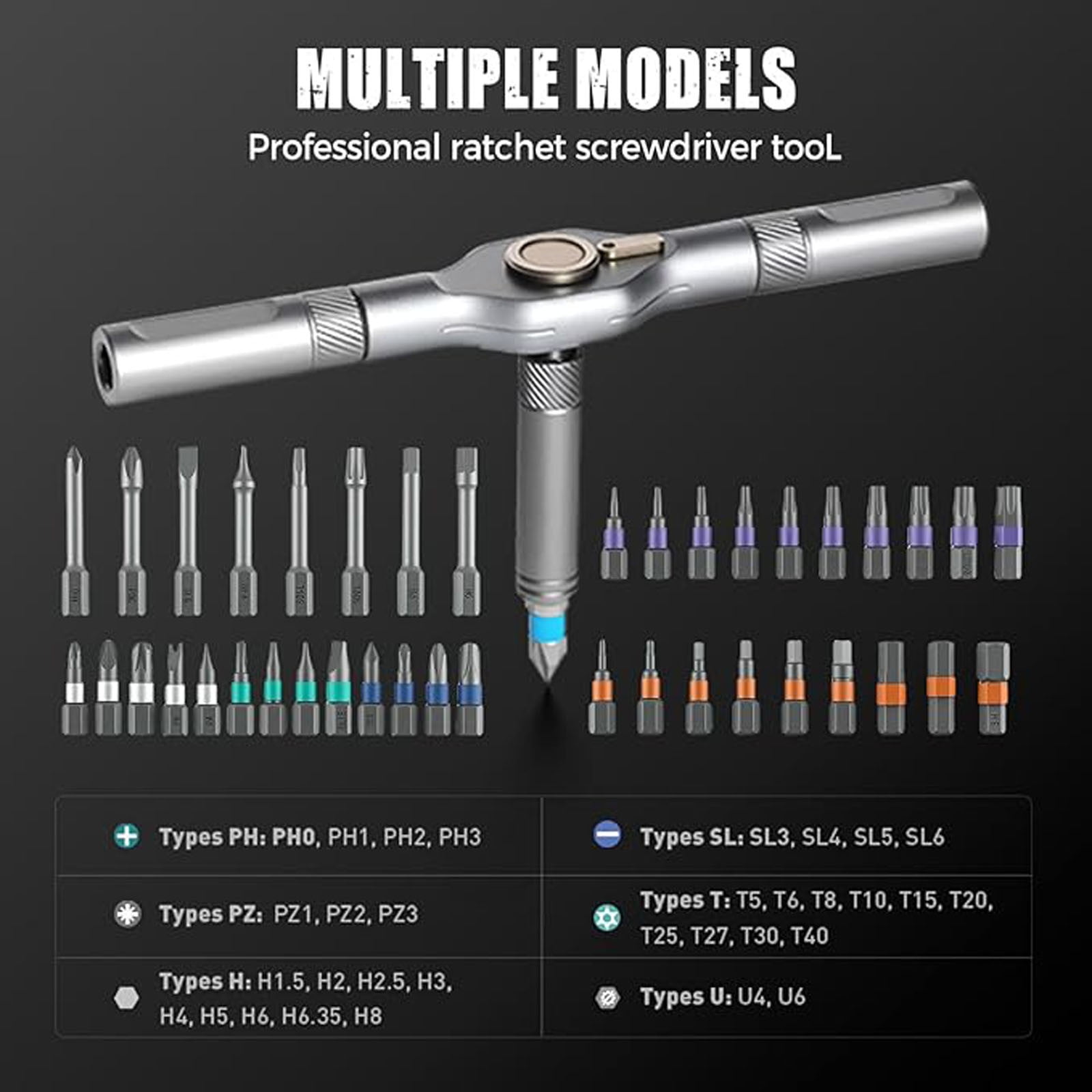 42-in-1 Magnetic Screwdriver Set with Detachable Ratchet Handle,Steel Bits for Various Screw Types,Portable Storage Case for DIY Repair and Assembly Tasks B โ image 5