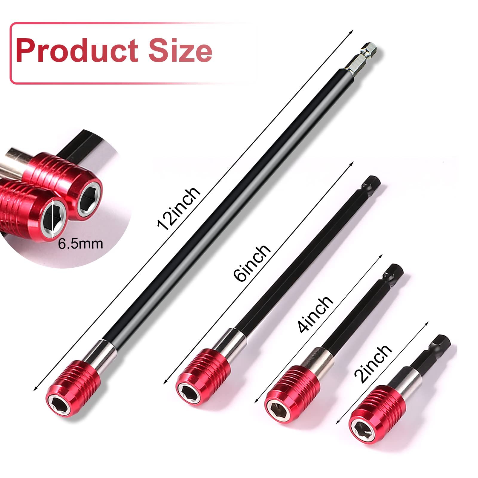 4Pcs Magnetic Drill Screwdriver Bit Holder Bar Chuck Adapter Extender Hex Quick Release Bit Holder โ image 3