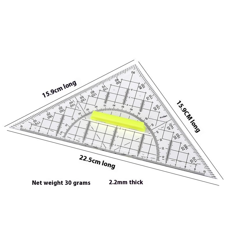 Triangular Ruler for Crafts -Triangular Geometry School Ruler Drawing Tools, Drawing Tool with Clear Protractor for Geometry(2pcs) — image 5
