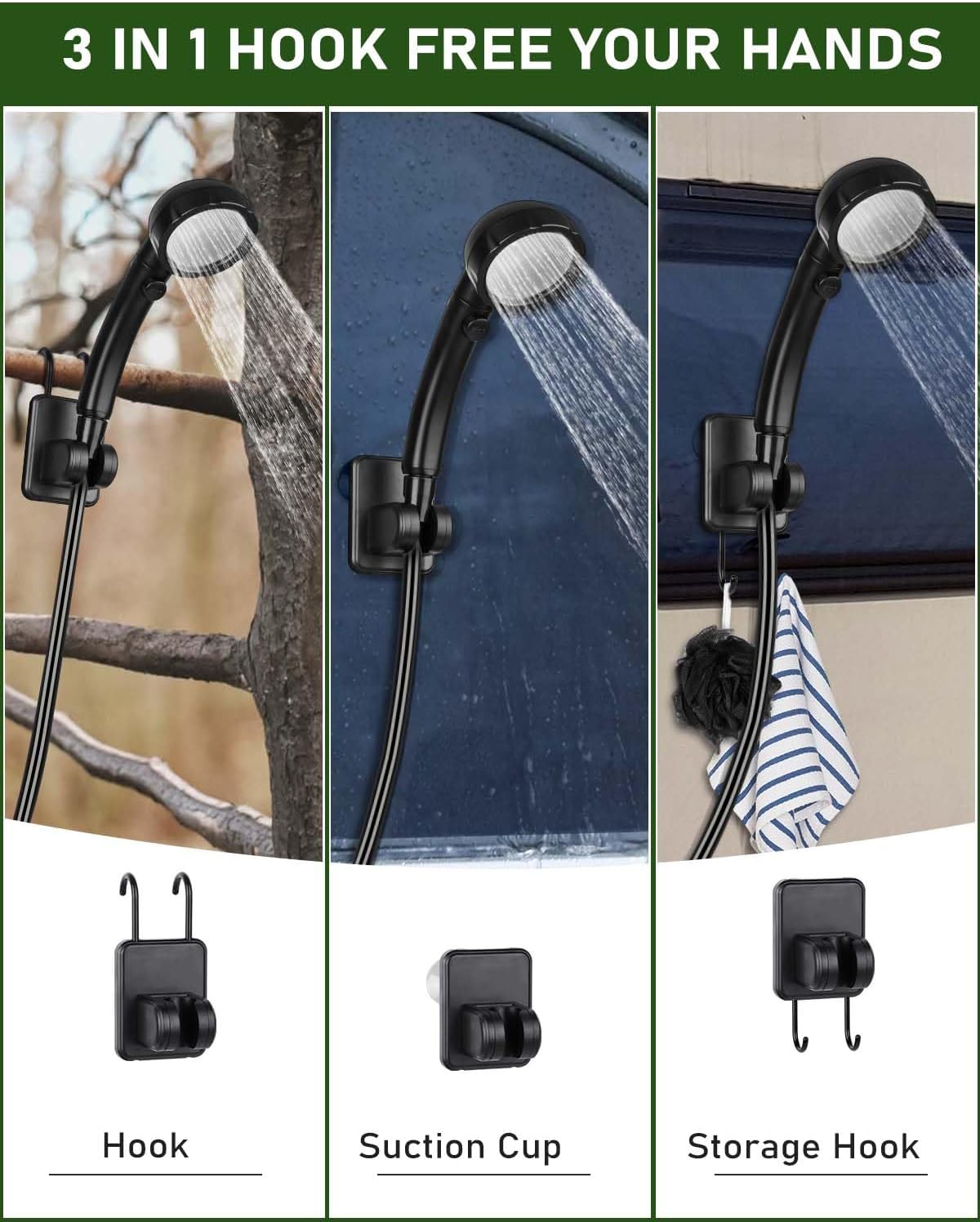Portable Shower Pump with Rechargeable 6000mAh Battery - Outdoor Shower IPX7 Waterproof - With Temperature Display - Suitable for Camping, Car Washing and Pet — image 2
