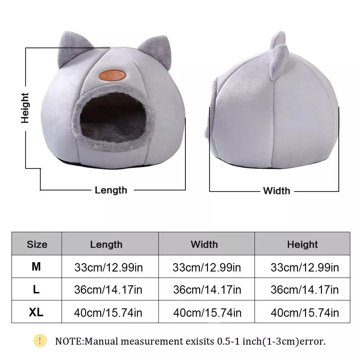 Cat Bed Winter Warm Enclosed Pet House Cozy Indoor Sleeping Nest for Cold Weather - XL — image 4