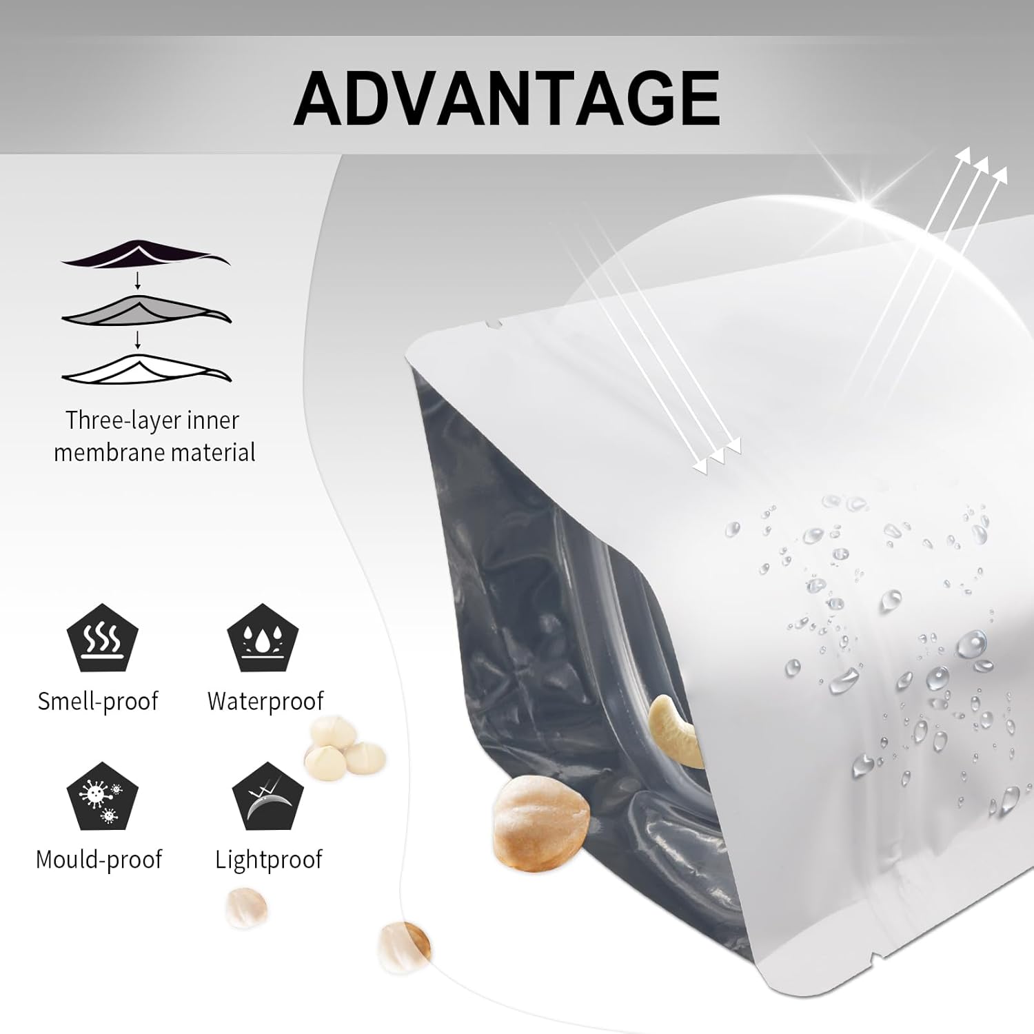 4"x6" 120pcs Mylar Bags for Food Storage,Smell Proof Bag Resealable Food Storage Bags for Small Business, Stand-up Foil Pouch Packaging Treat Snack Packing for — image 4