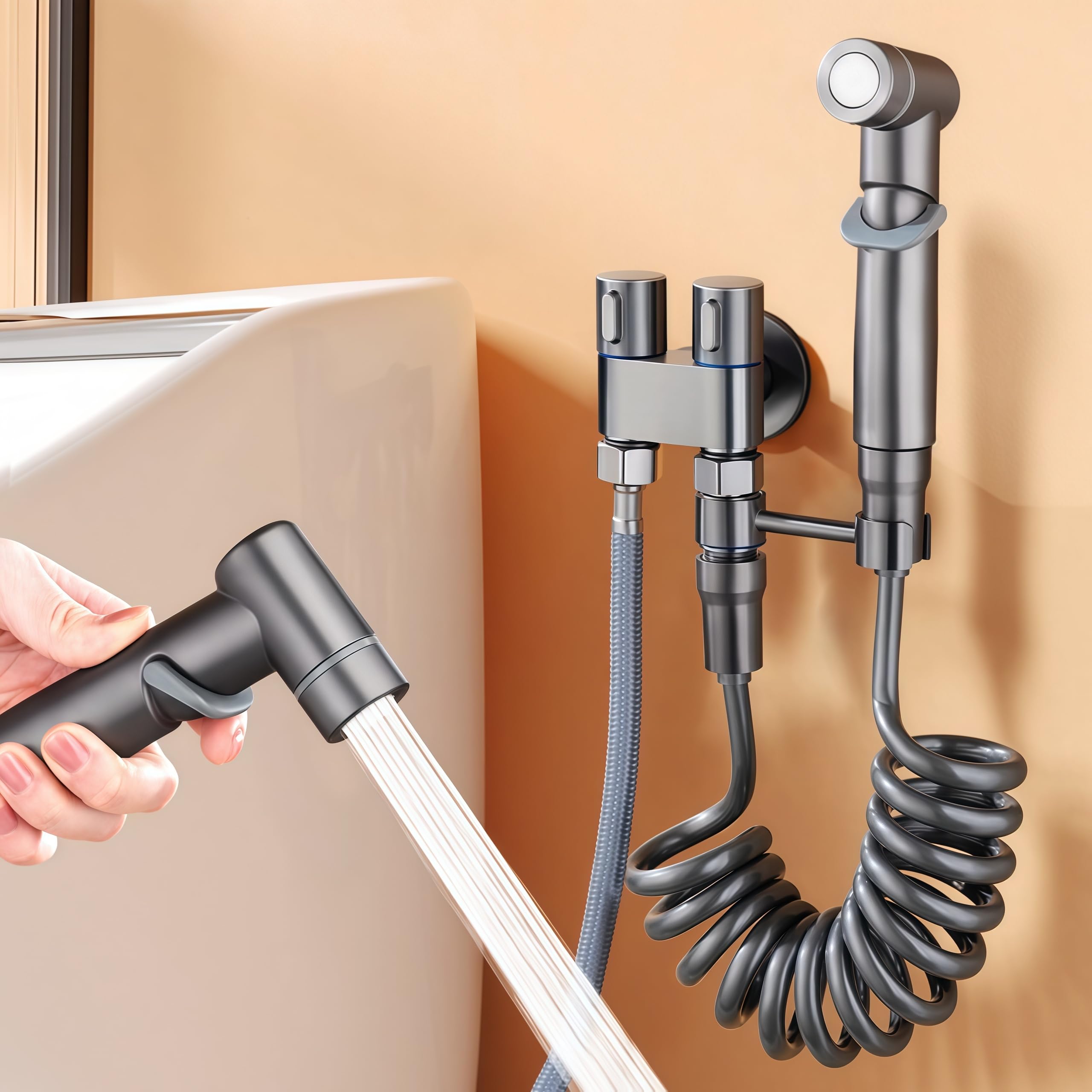 Bidet Sprayer - Hand Shower Toilet - Shattaf - WC Shower - Toilet Sprayer - Hand Bidet - Bidet Faucet - Intimate Hygiene - Stainless Steel - Bathroom โ image 4