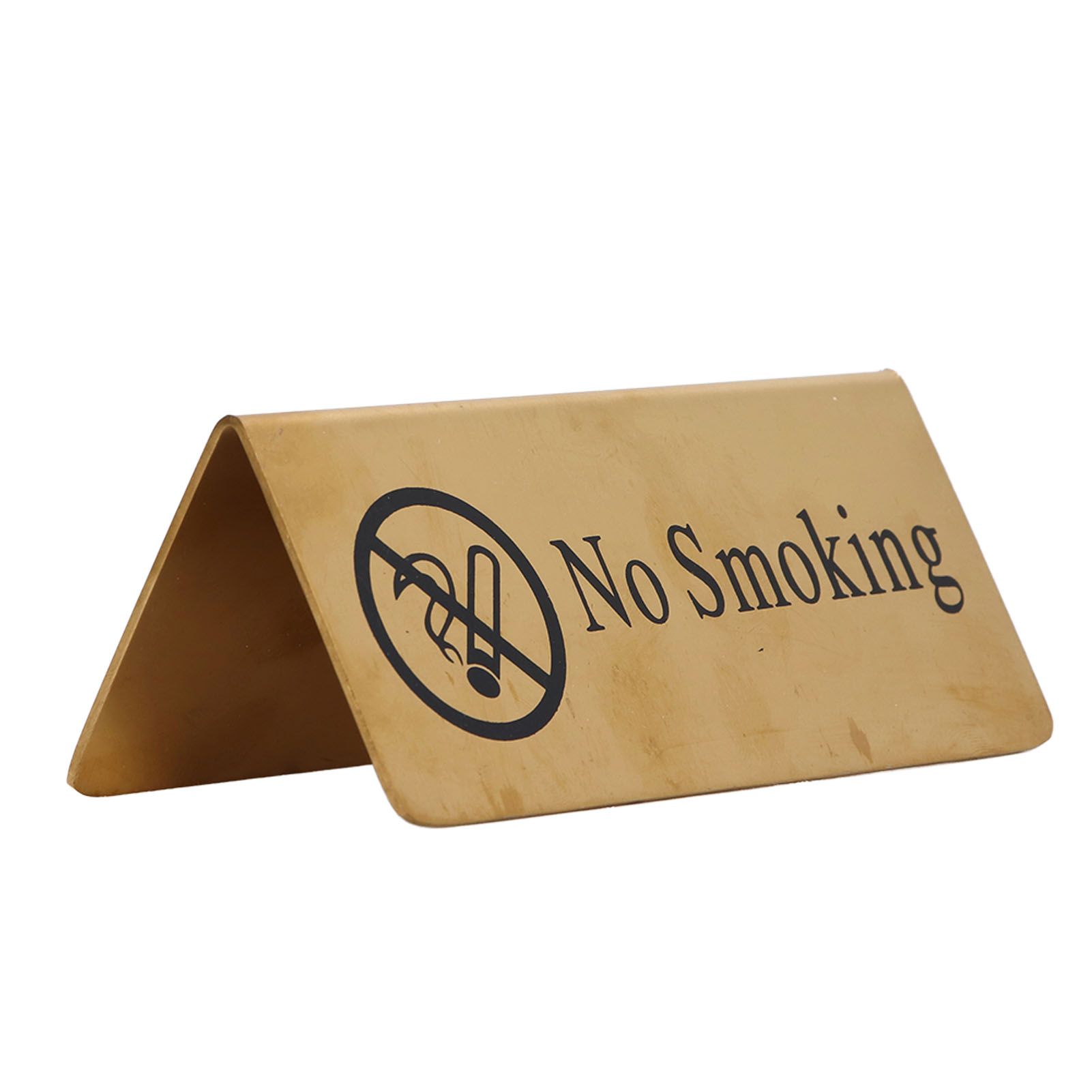 Metal Table Top Sign Strong Stainless Steel Double Sided Space Saving Gold Tabletop Sign for Party Wedding Hotel No Smoking โ image 4