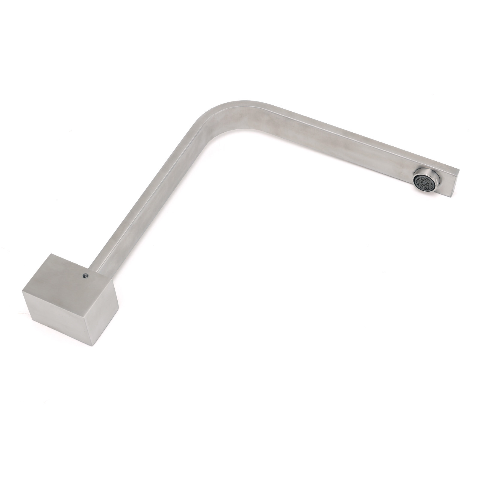Brushed Nickel Square Spout Gooseneck Arm High Rise Bathtub Filler Water Outlet — image 4