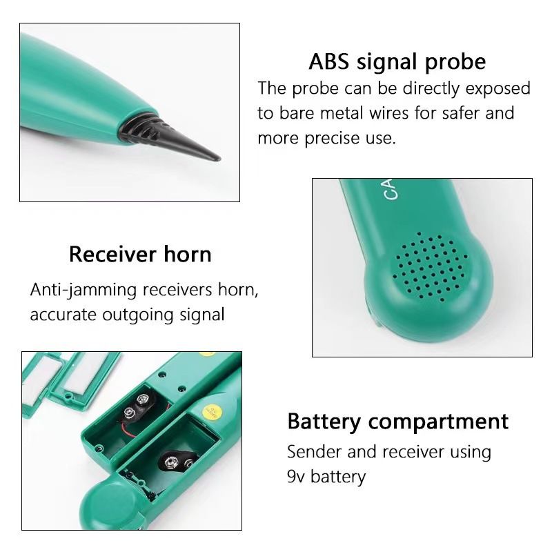 Cable Tracker Wire Tracer Tracker Telephone Tone Generator Line Toner Tester for Network Telephone Line Continuity Tester — image 2