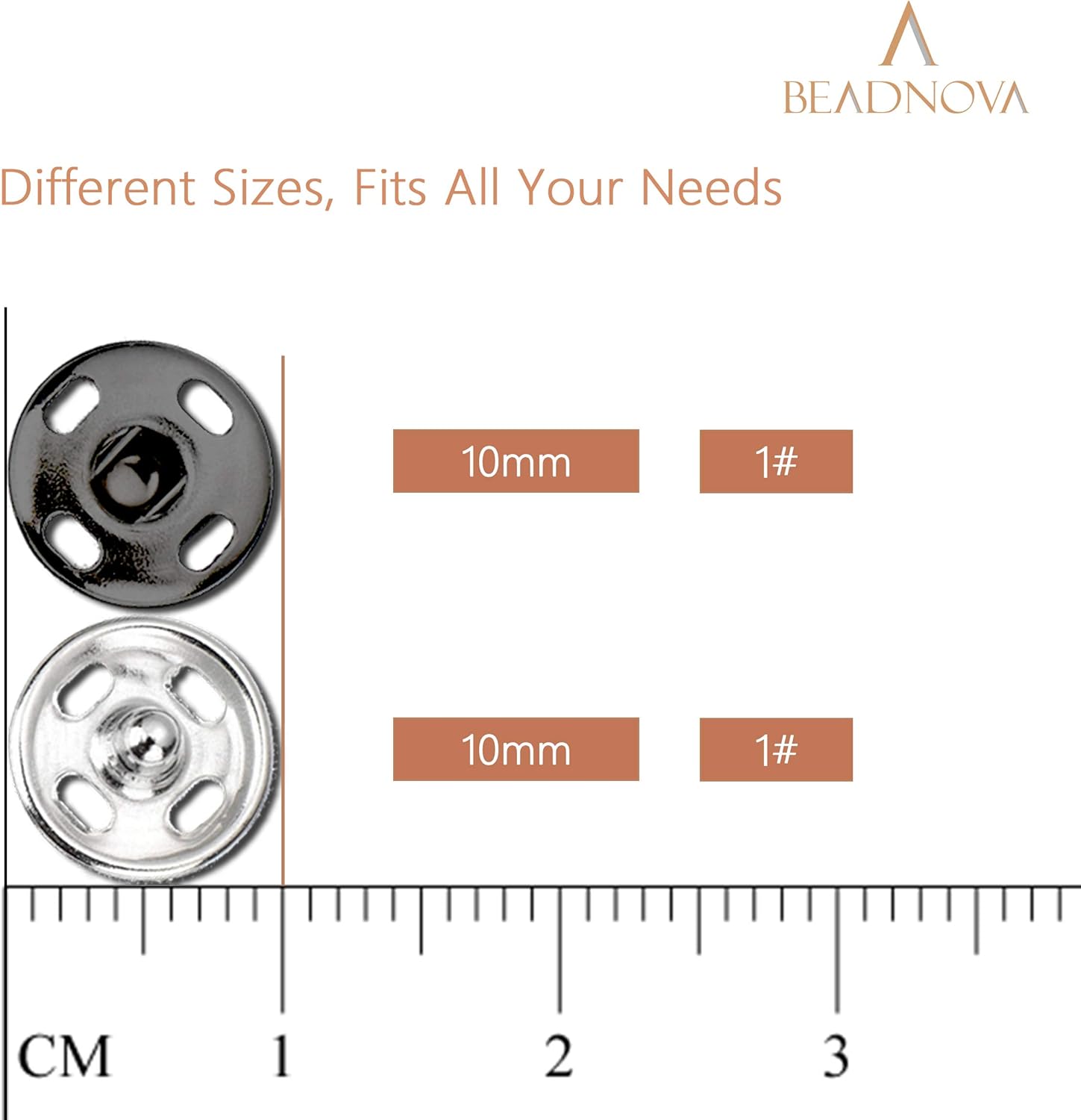 Snaps Buttons for Sewing Button Press Sewing Tools Snap Fasteners Kit for Clothes (100 Sets, 2 Colors) โ image 2