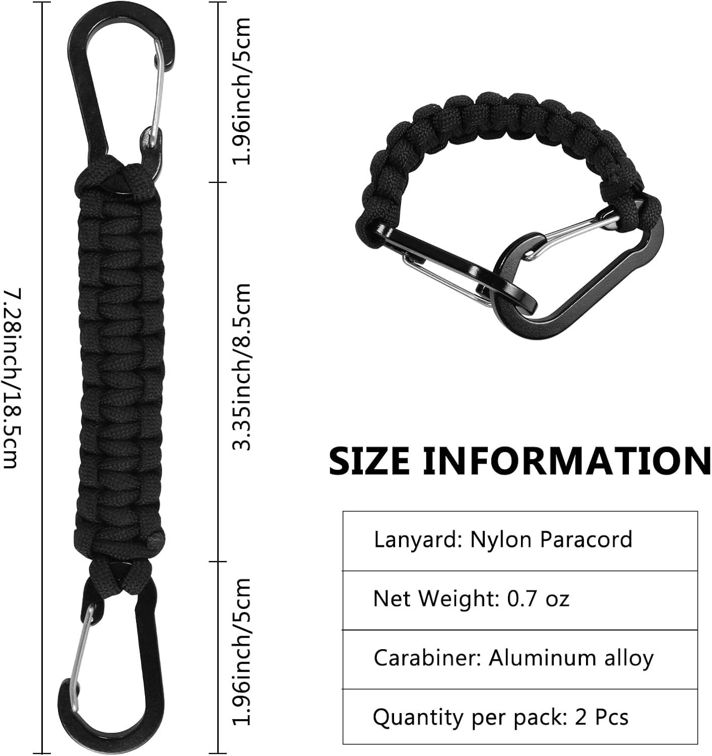 2 Pcs Keychains,Carabiner Keychain Clip Carabiner Keychain Hook for Outdoor Boys/Girls/Men/Wome β image 2
