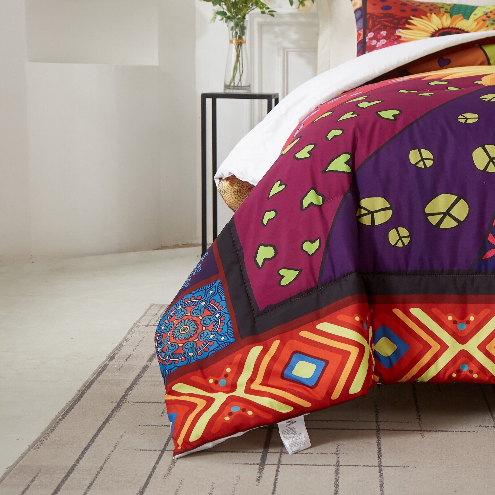Floral Sunflower Comforter Set, King Size, Quilted Bedding with Pillowcases โ image 4