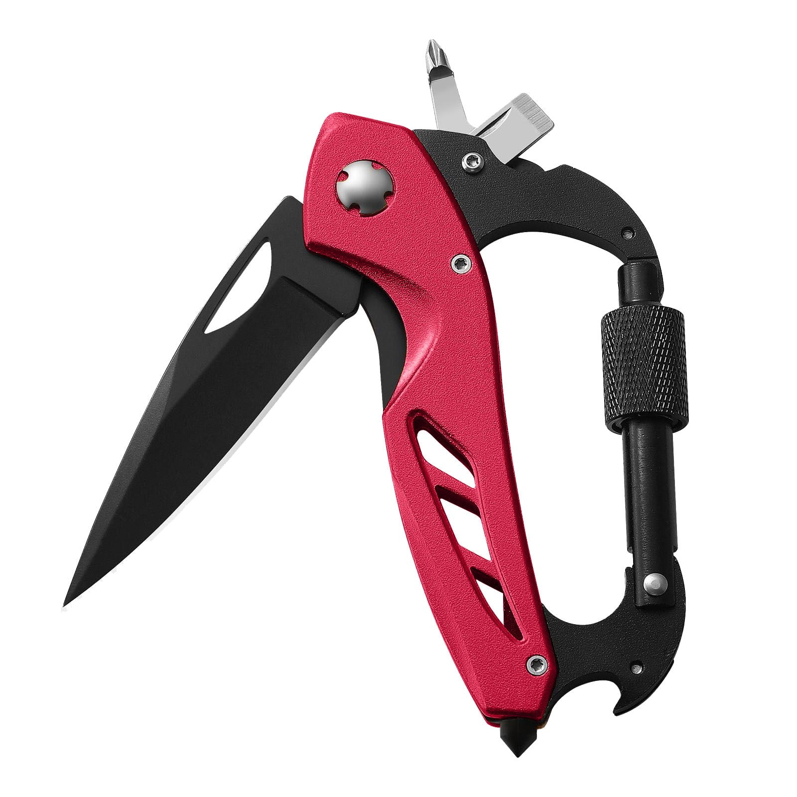 Portable 2-in-1 Multifunctional Folding Pocket Knife,All-in-One Outdoor Portable Multifunctional Red Folding Pocket Tool Multiple Functions Tool with Bottle — image 2
