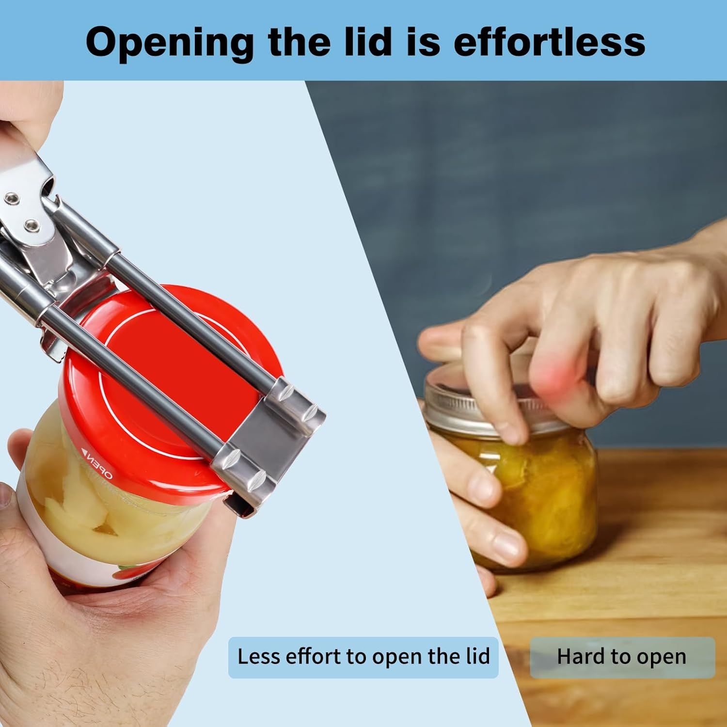Bottle Opener & Jar Opener for Weak Hands, Adjustable Stainless Steel Can Opener, Multifunctional Jar Lid Opener Gripper for Seniors with Arthritis โ image 5