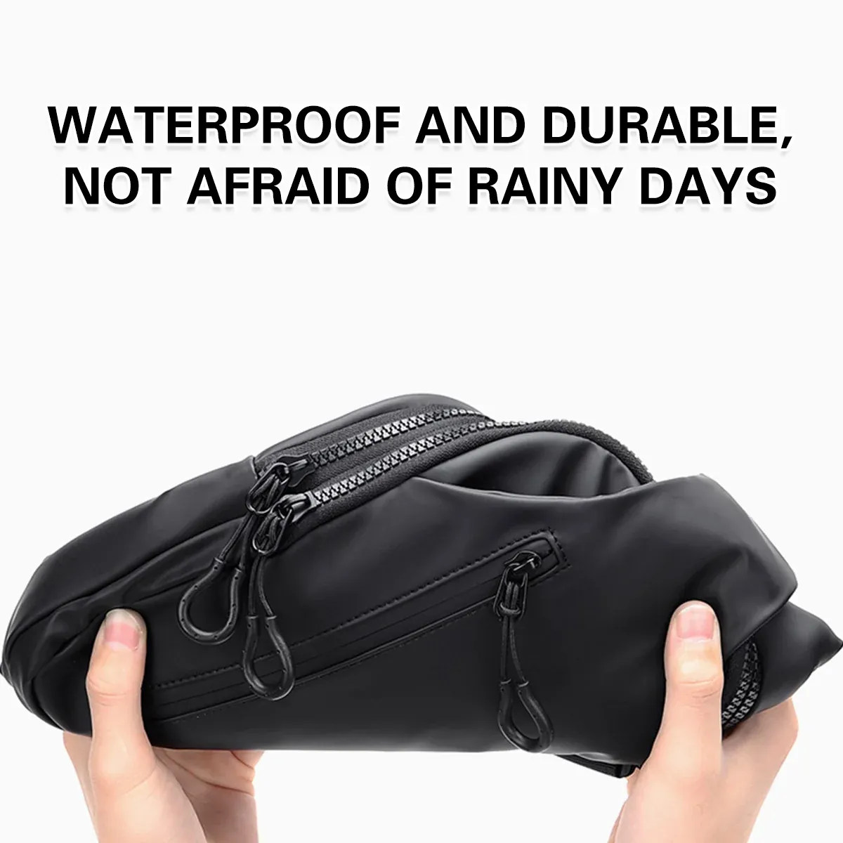 Large Capacity Chest Crossbody Bag Waterproof Durable for Travel Daily Use - Grey — image 6