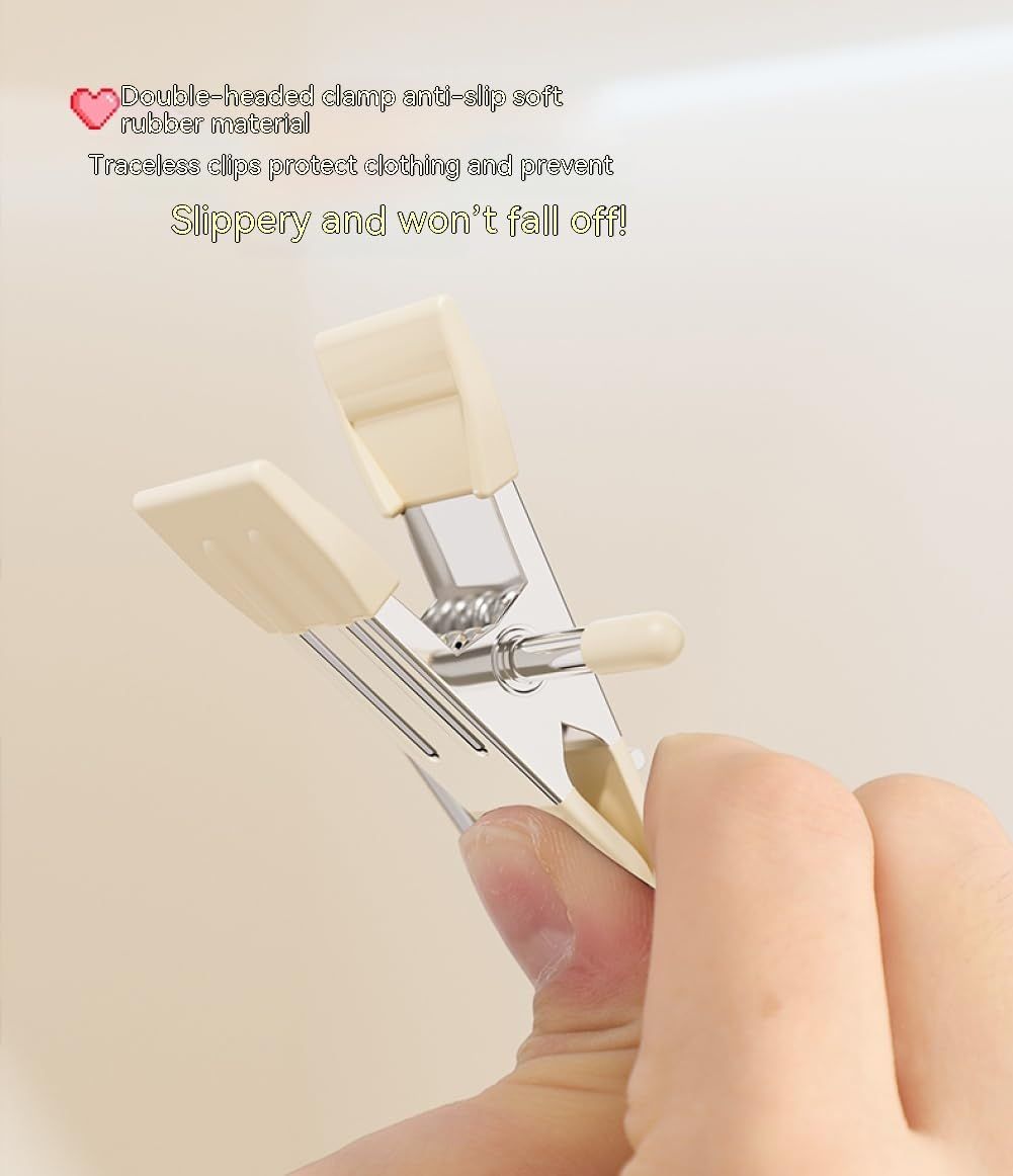 10 Pcs Space-Saving, Head Clamp Dipped Hanger for Closet Hooks Garment Clip Hat Pants Storage Hanging Travel Hook (White) — image 5