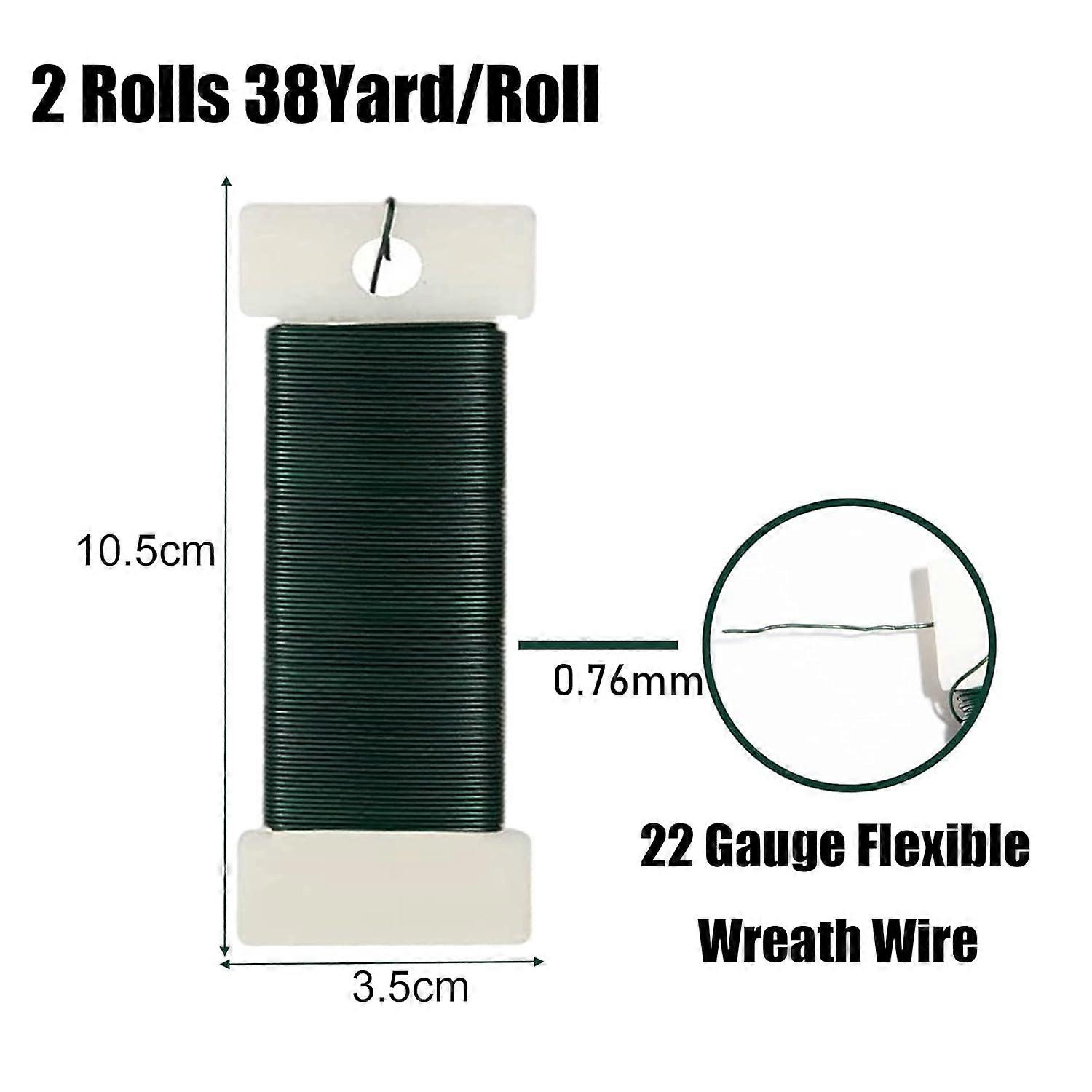 Green Floral Wire for Wreath Tying, 2 Rolls — image 2