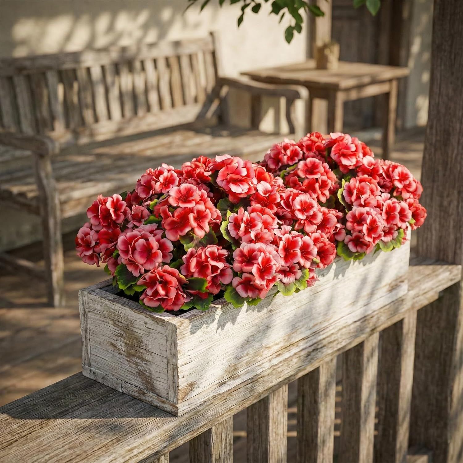 8 Pcs Artificial Red Geranium Silk Flowers for Outdoor Patio Garden & Indoor Home Decor (Pink) — image 4