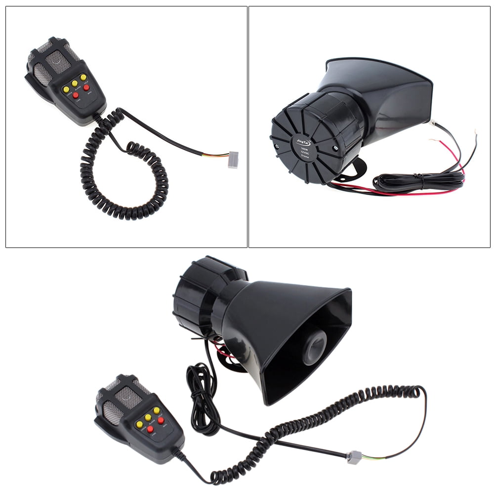 100W 12V 5 Sound Square Opening Electric Horn Loud Speaker Warning Alarm for Car Moped Motorcycle (Black) Black — image 3