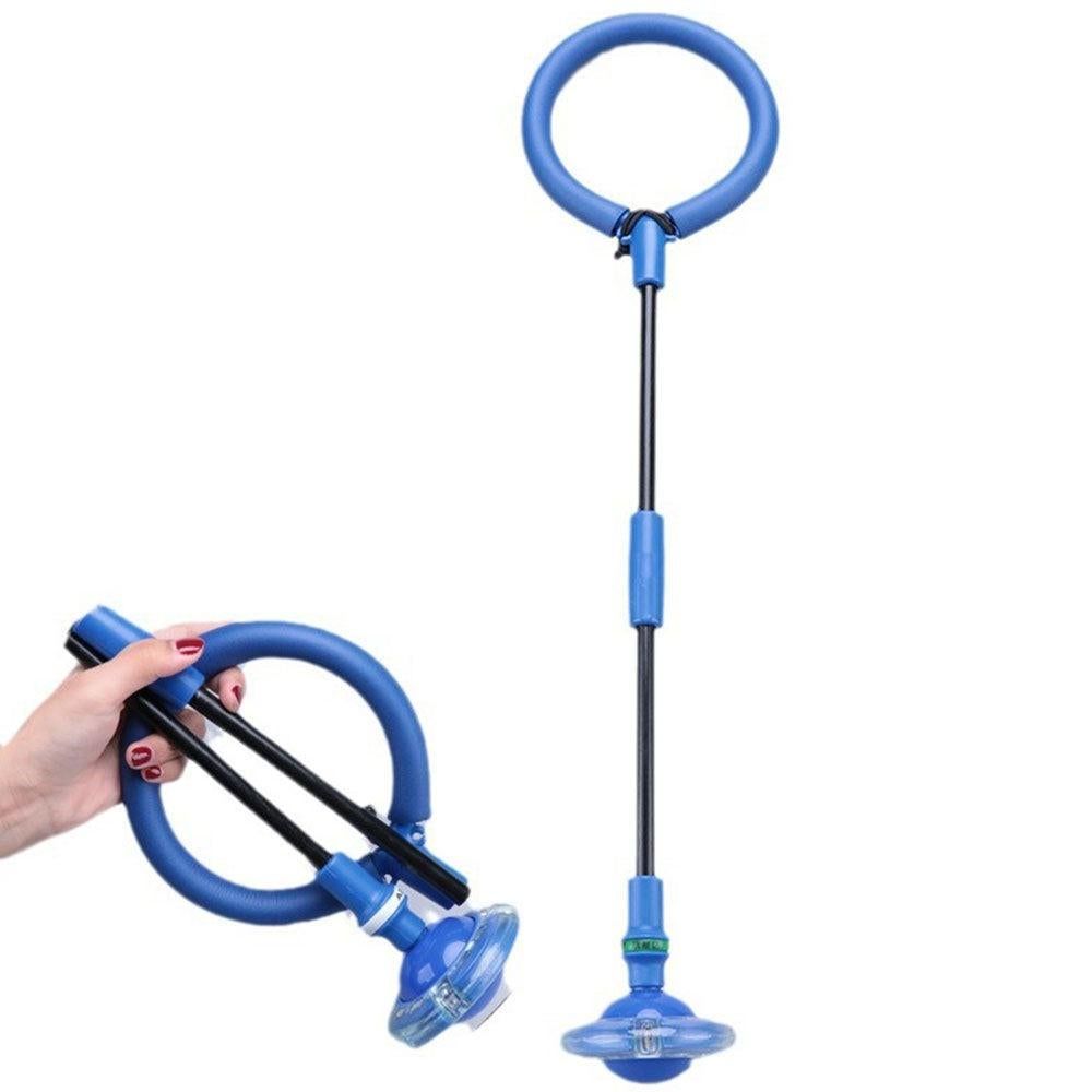 Foldable Skip Ball for Colorful Flashing Wheel Skip Ball Game Fitness Toys Blue