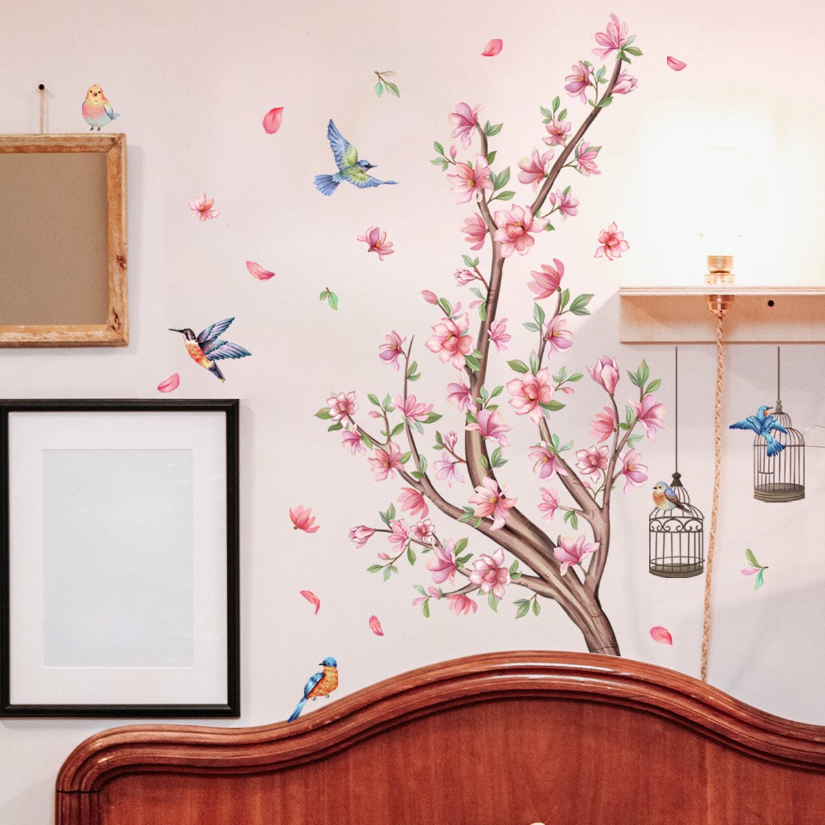 Wall sticker - living room decoration wall - Wall decoration - for living room bedroom - 30*60cm - Branch Birds Flowers Wall sticker - PVC - colorful โ image 2