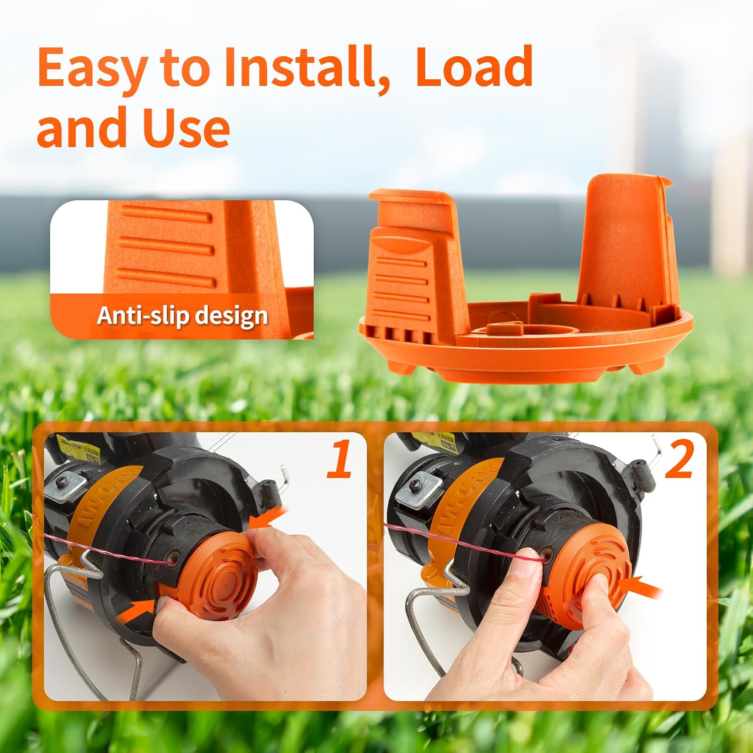 Trimmer Replacement Spool Cap Covers Compatible with Worx String Trimmers WA0010, WA6531 (3-Pack) โ image 5