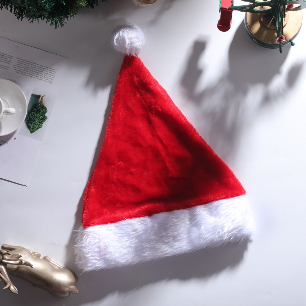 LED Christmas Hat Light Up Plush Santa Hat Christmas Costume Props Holiday Party Supplies — image 5