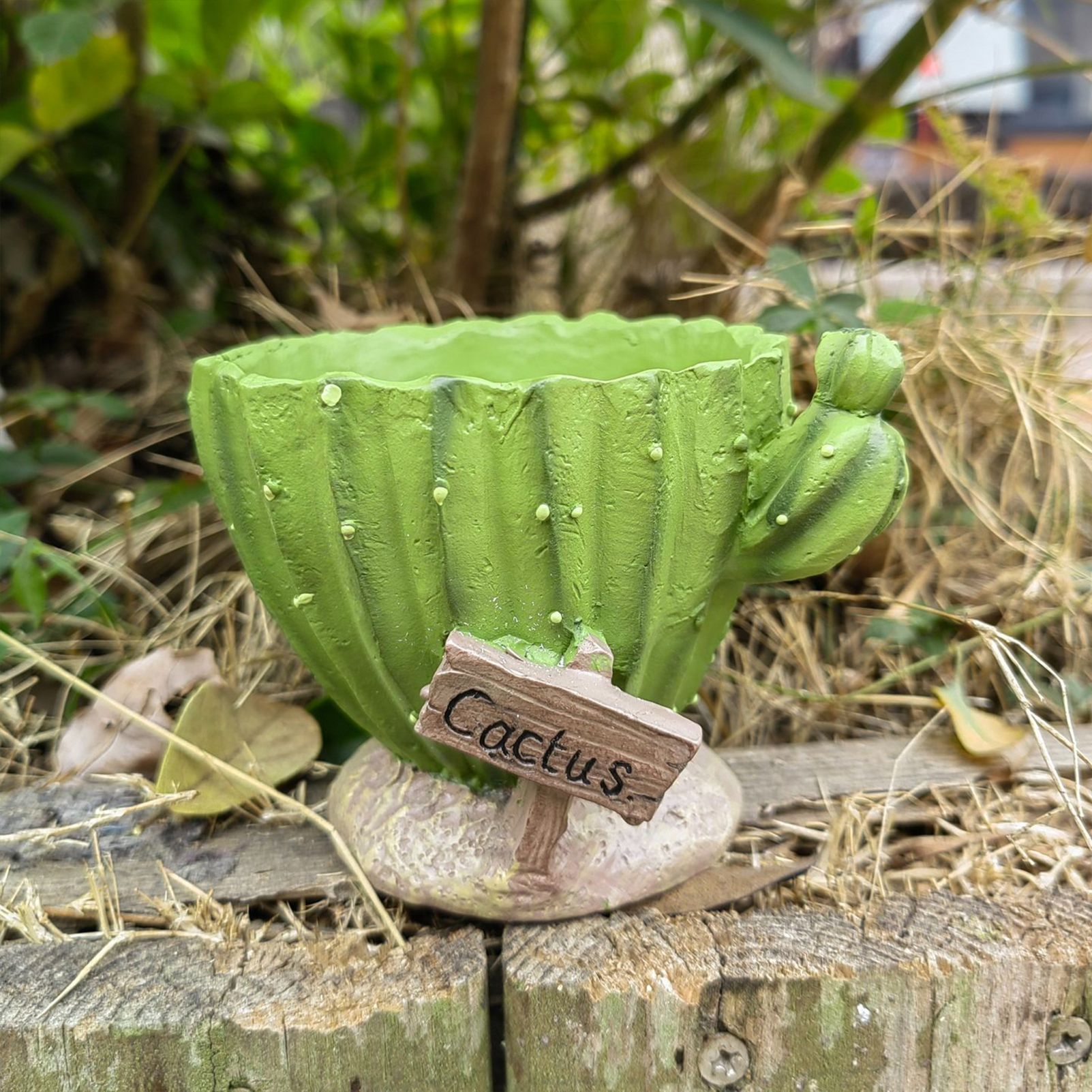 Cactu-Shaped Resin Planter - Mini Multi-Opening Flower Pot for Desktop, Garden, Office Decor, Unique Gift for Plant Lovers (Cactu) — image 2