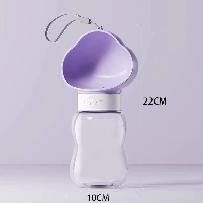 350ML Portable Outdoor Pet Water Cup, Leak-Proof Travel Water Dispenser - Purple — image 2