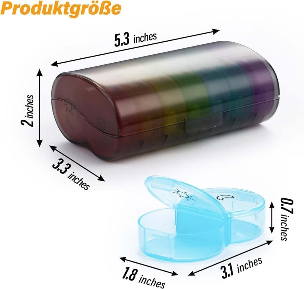 7-Day Round Medicine Dosett Pill Organizer, 1 Count, Gray, 7 compartments โ image 2