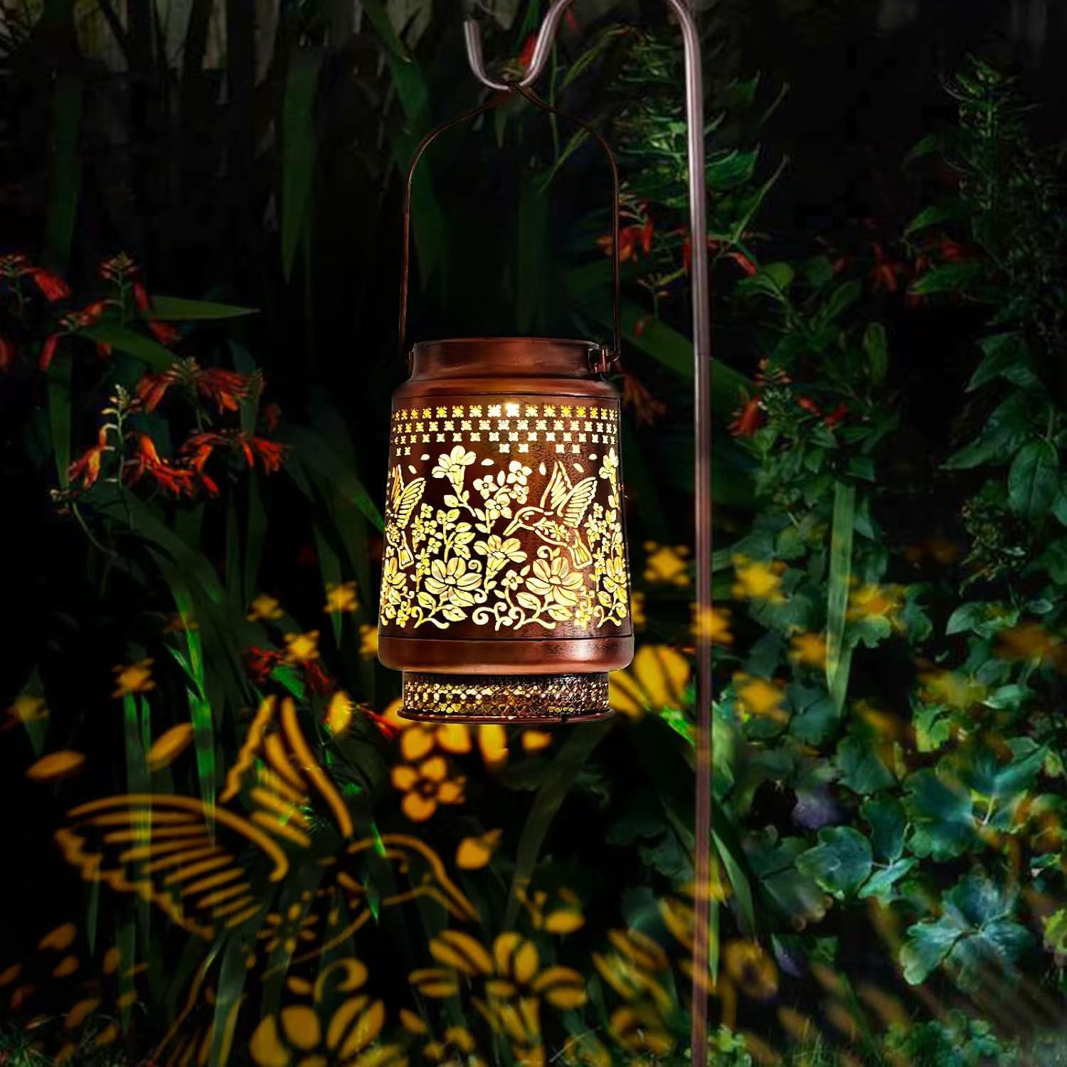 2-Pack Decorative Solar Butterfly Hanging Lantern(11x11x17CM) - Waterproof Metal Hollow-Carved Outdoor Garden Projection Light for Garden and Patio โ image 4