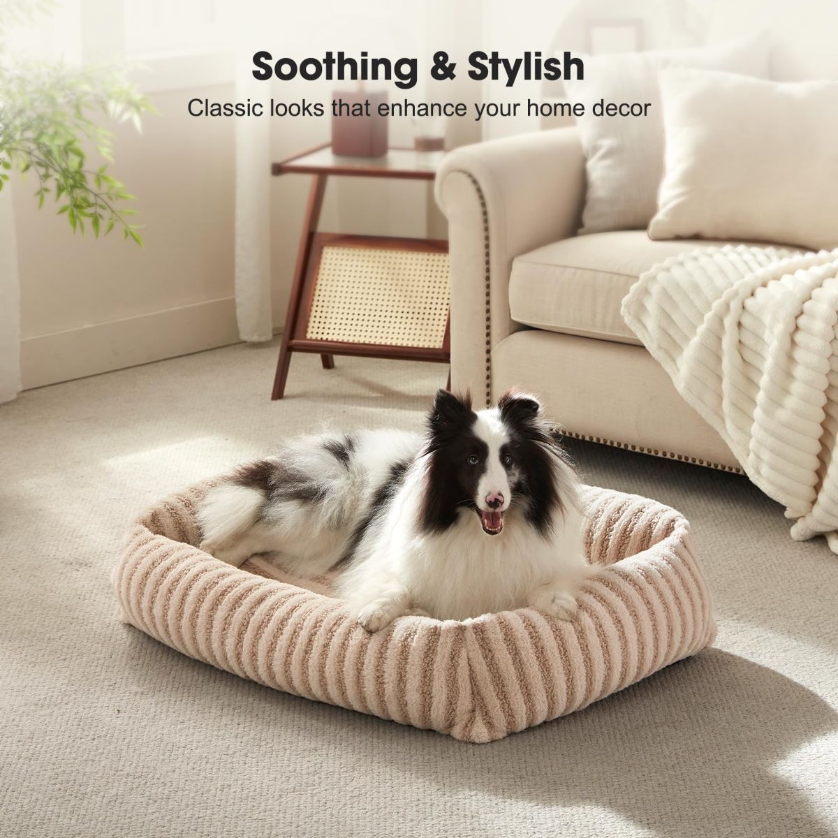 Dog Bed Soft Dog Bed Rabbit Velvet Dog Bed Teddy Fabric Dog Bed Cozy Dog Bed - White - Size 36in*27in — image 6
