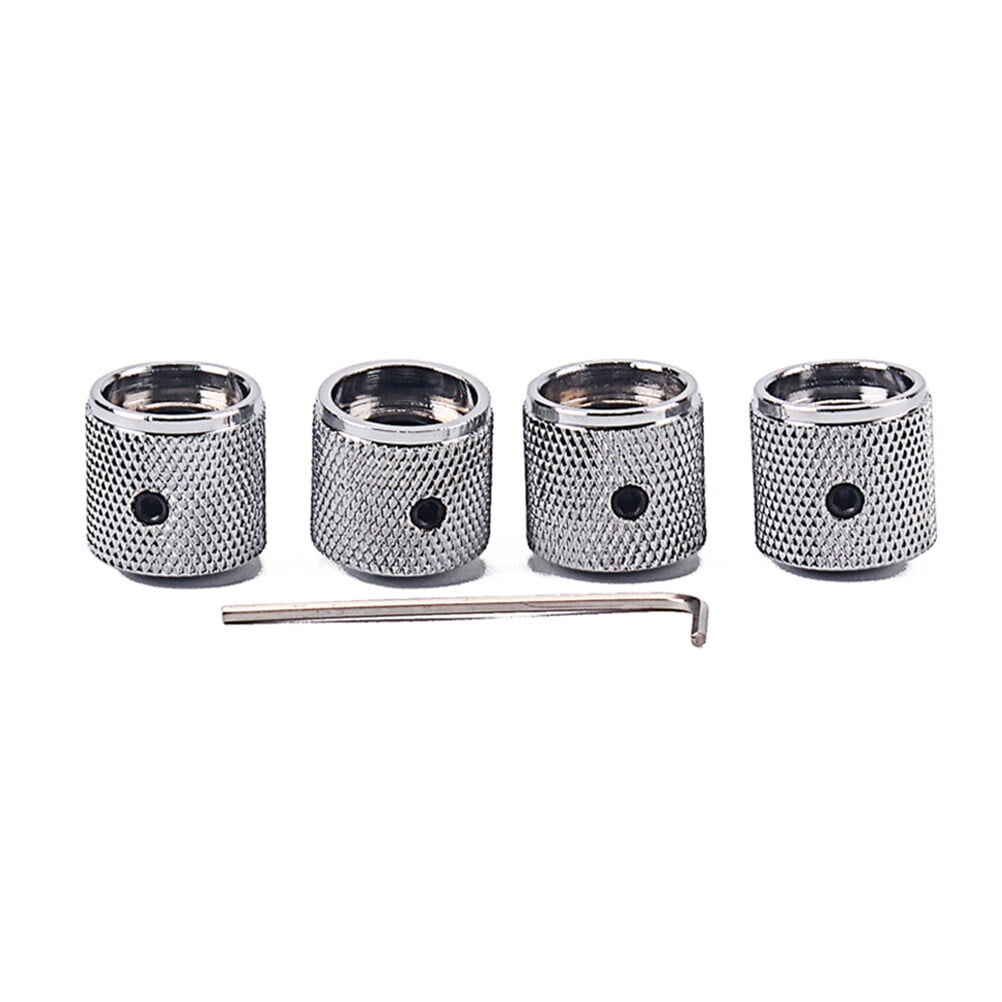 4Pcs Metal Hexagon Knobs for Guitar Volume Control Silver 1.8 x 0.73in — image 5