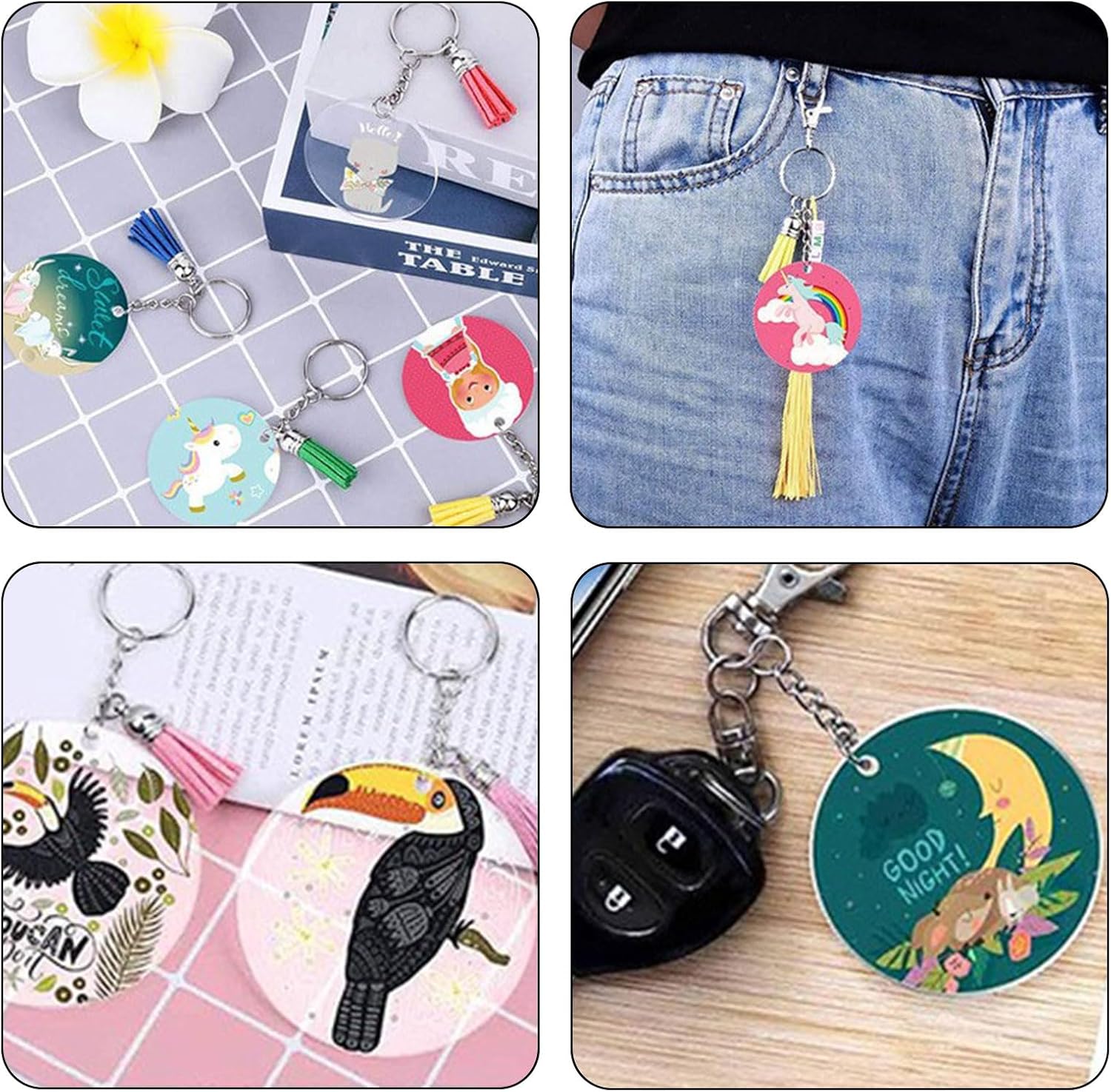 100 Pack Metal Keychains,1 Inch Split Key Chain Rings with Chain and Open Jump Rings for Keychain Making and Crafts DIY — image 6
