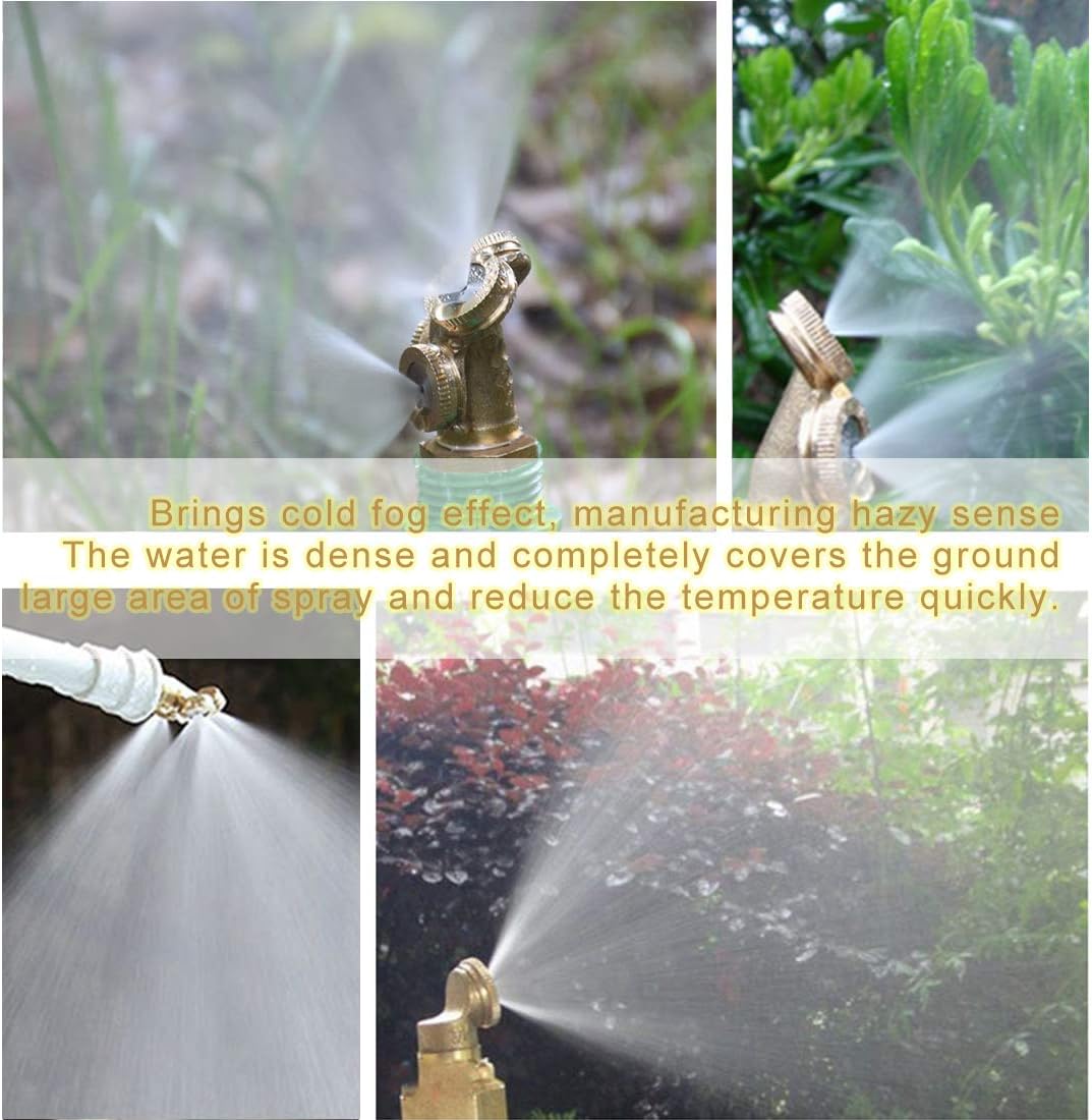 Sprinkler Mister Head 1/2" NPT Brass 4 Holes Garden Hose Sprinkles Irrigation Connect Fitting with Adapter and Filter Mesh — image 5