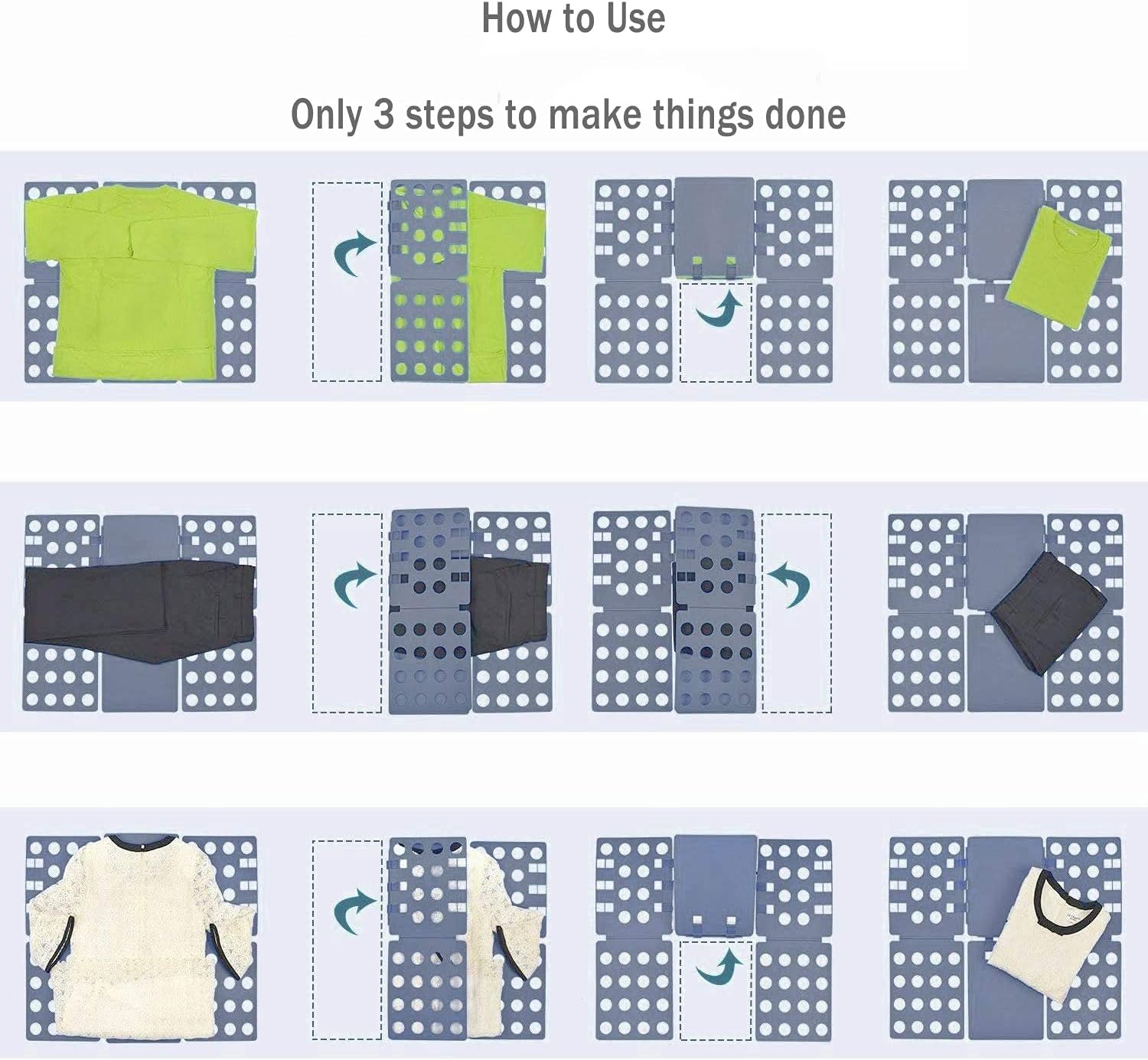 Shirt Folding Board, 27.56 × 22.44 T Shirt Folder, Easy and Fast Flip Fold Clothes Folding Board, Durable Plastic Laundry Folders Collapsible Liner for Easy — image 4