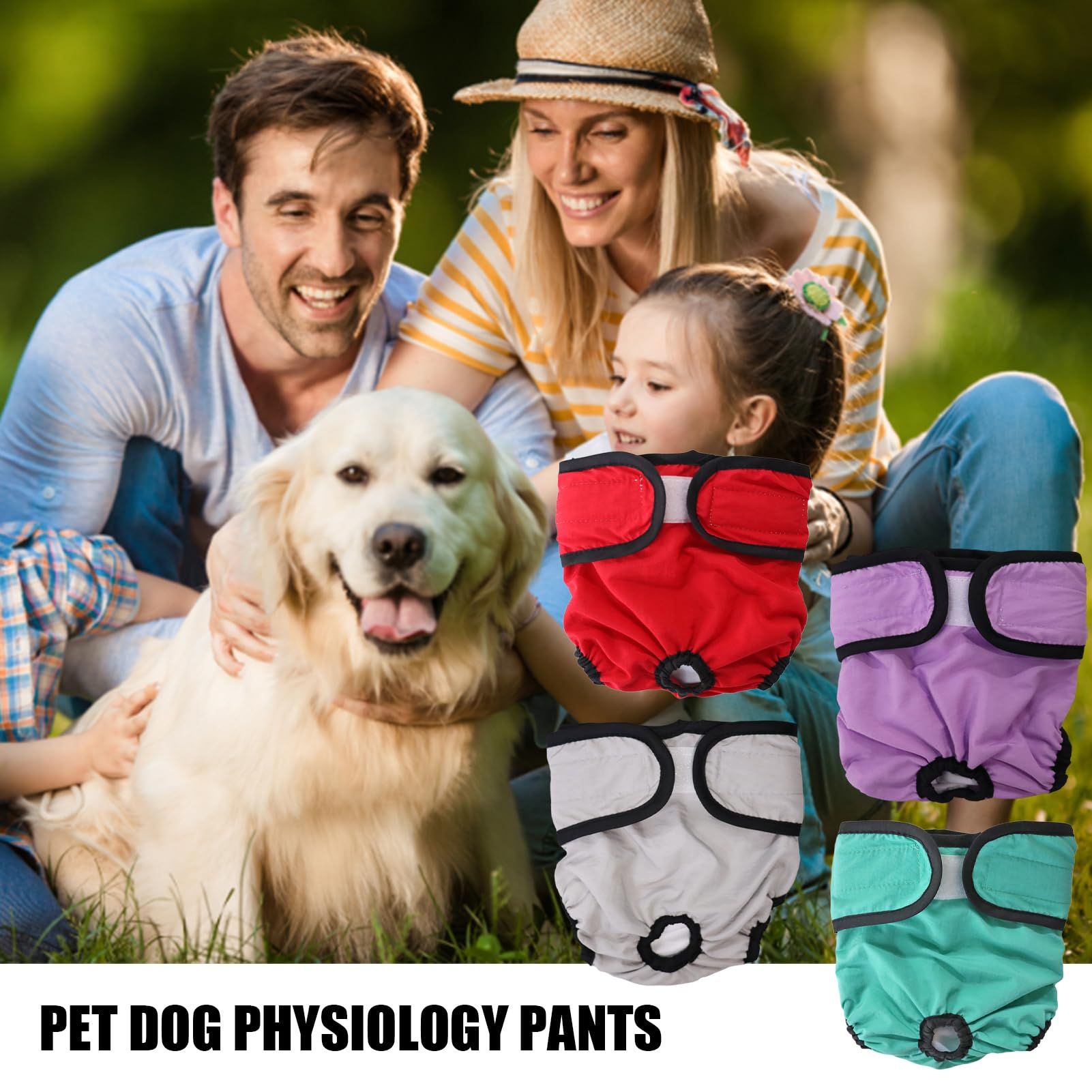 Teamoy 4pcs Washable Female Dog Diapers, Reusable Doggie Diaper Wraps for Female Dogs, Super-Absorbent and Comfortable, Small โ image 4