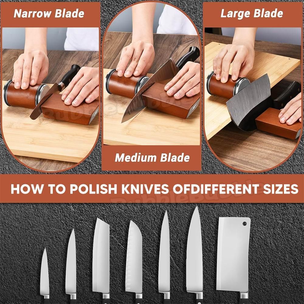 Knife Sharpener Roller Edge Sharpener Diamond Whetstone Kitchen Knife Sharpener - Brown - Size 01 โ image 5
