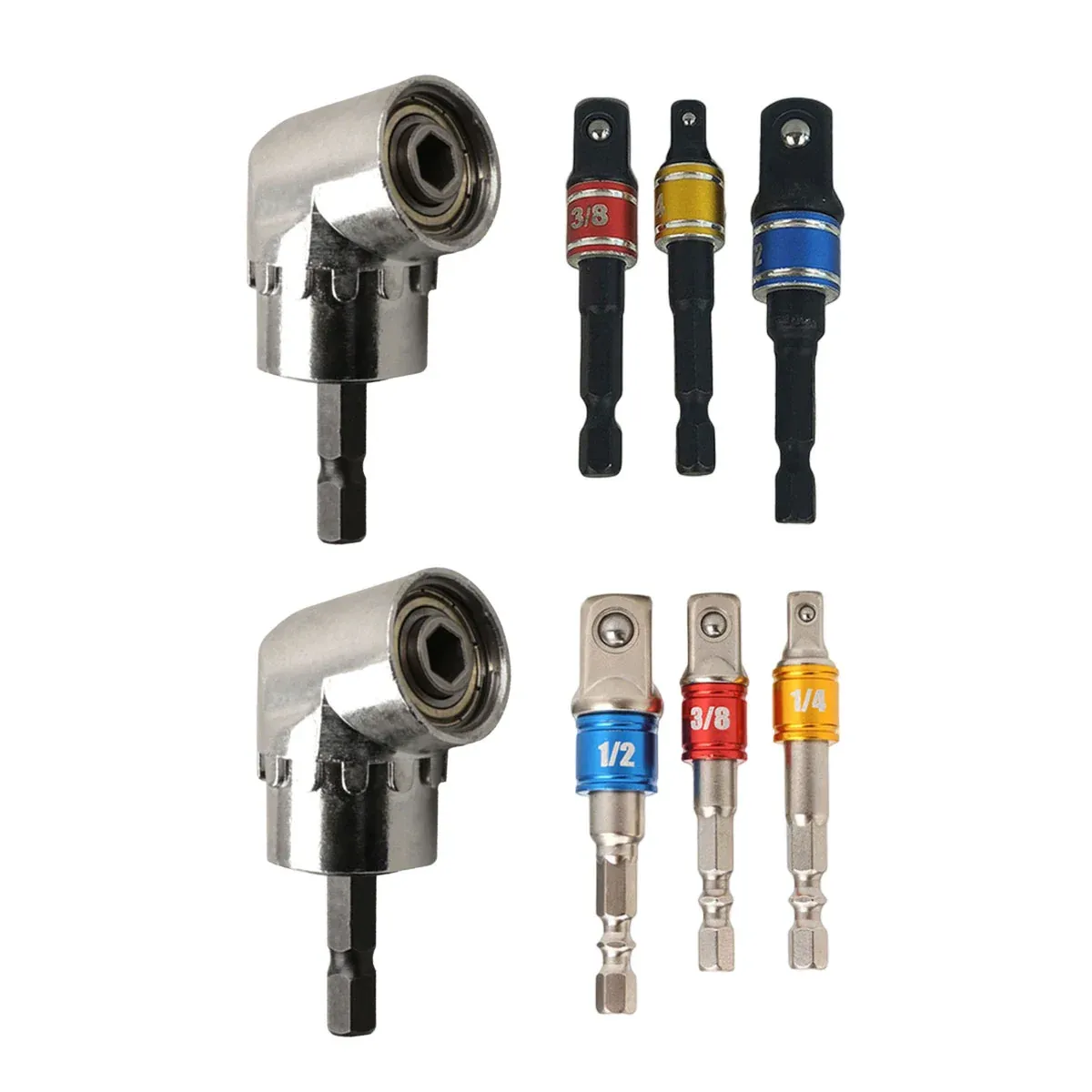 Socket Adapter Set Hex Shank to 1/4in 3/8in 1/2in Impact Driver Drill 3pcs - White — image 3
