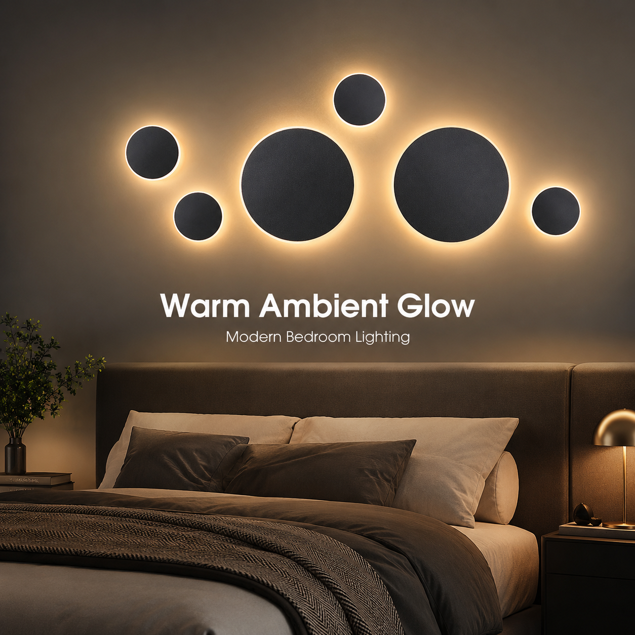 Magnetic Round LED Wall Lamp, Hardwired, White 30cm, Touch Control, 3 Color Lighting, Modern Disc Wall Sconce — image 3