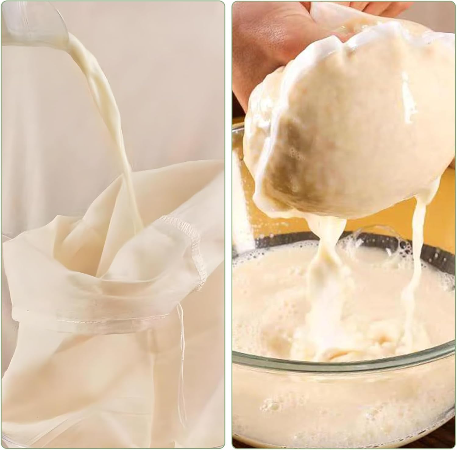 Nut Milk Bags, 3 Pack Cheesecloth Bags Filter, 13.78 x 17.72 in, Unbleached Cotton Muslin Cloth Bags for Cheese, Tea, Yogurt, Nut Milk, Juice, Wine, Coffee โ image 4