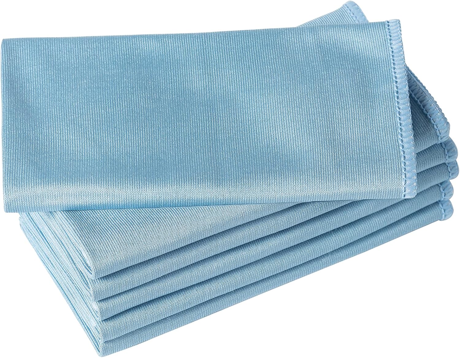 6 Pack Microfiber Glass Cleaning Cloths, Streak Free, Lint-Free and Absorbent Cloth, 16 Inch X 16 Inch, Ideal for Cleaning Mirrors, Glass, Screens, Window