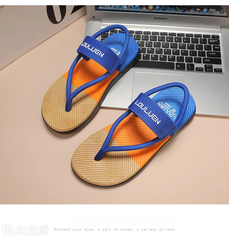Men's Outdoor Non-Slip Sandals, EVA Lightweight Thick-Sole Beach Slippers for Casual & Sports(royal blue-41) โ image 5