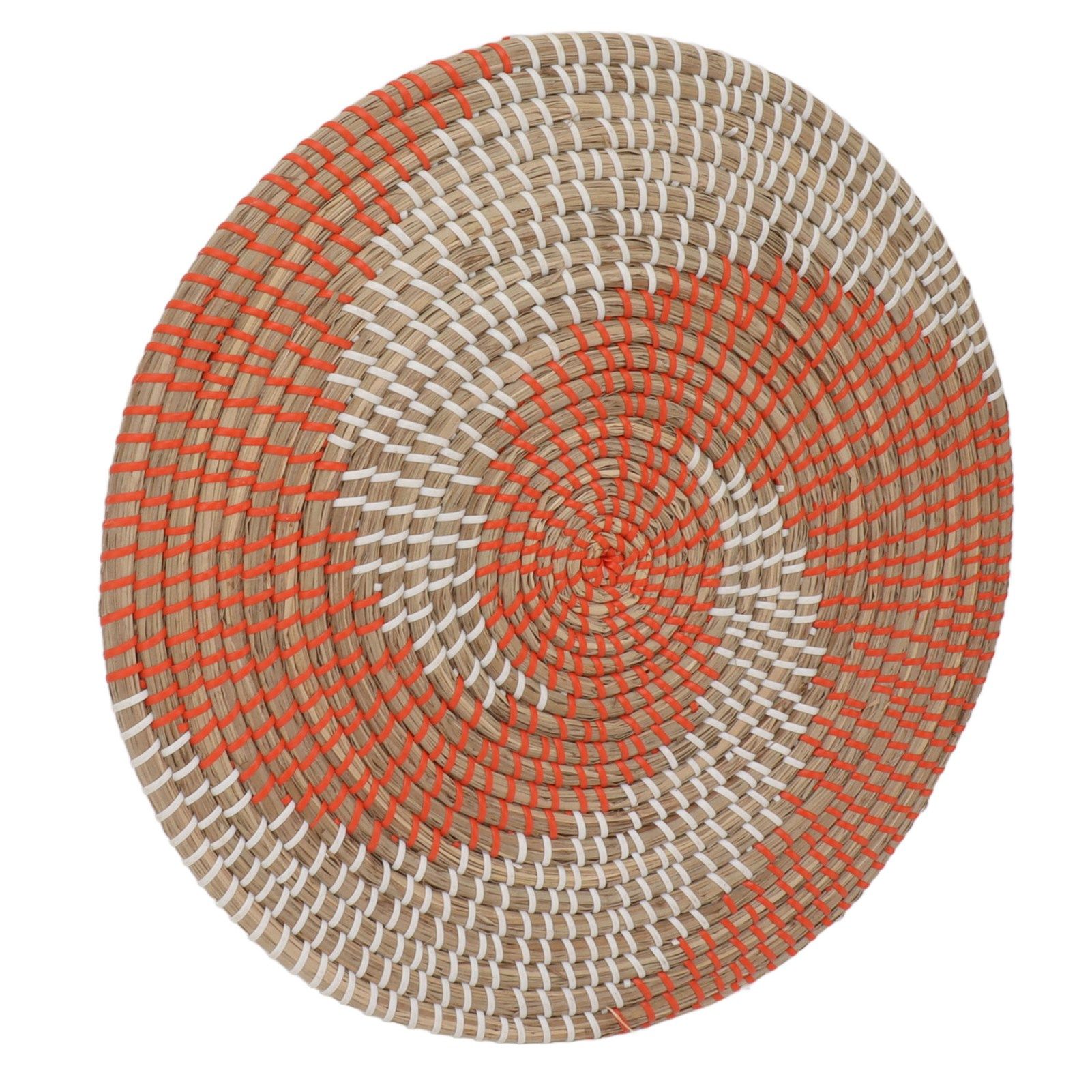 40CM Woven Wall Basket Decor Handmade Seagrass Versatile Bowl Insulation Hook Design Hanging Wall Decor for Living Room — image 3