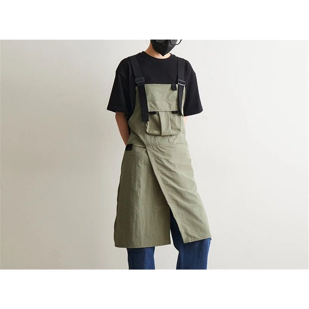 Unisex Apron Vest with 1 Pockets,Sleeveless Adjustable Smock Apron for Painting,Cleaning,Artist,Nail tech(green) — image 4